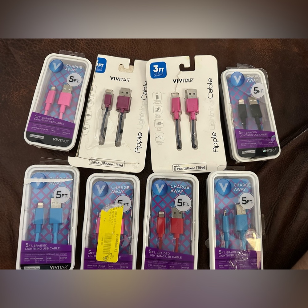 Vivitar charging cables- 8 pack- open box new